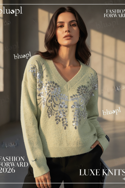 MAZIKEEN V-NECK SWEATER